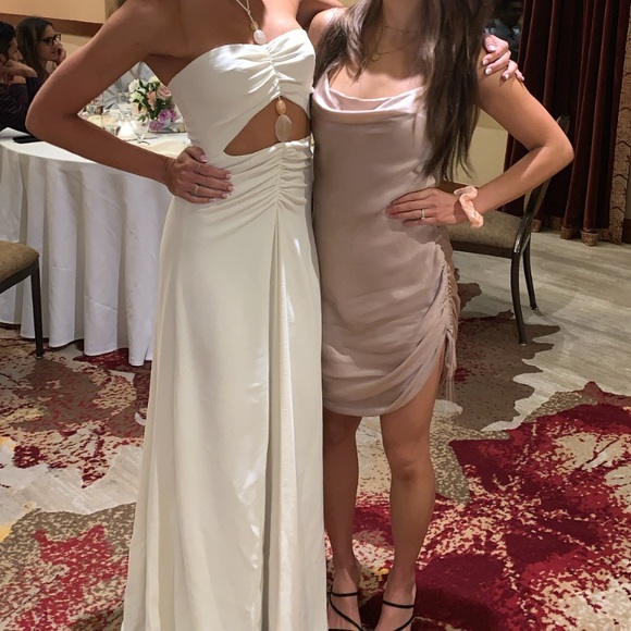 Aritzia “only ruched” slip mini dress in poetic pink, S - Picture 9 of 12